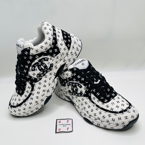 CHANEL Shoes - ❌❌SOLD Chanel 22A White Black CC Logos CC Logo Trainers Runners Sneakers